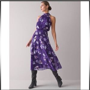 Elegant Purple Floral Women's Dress